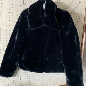 New York and company black coat with zipper size M